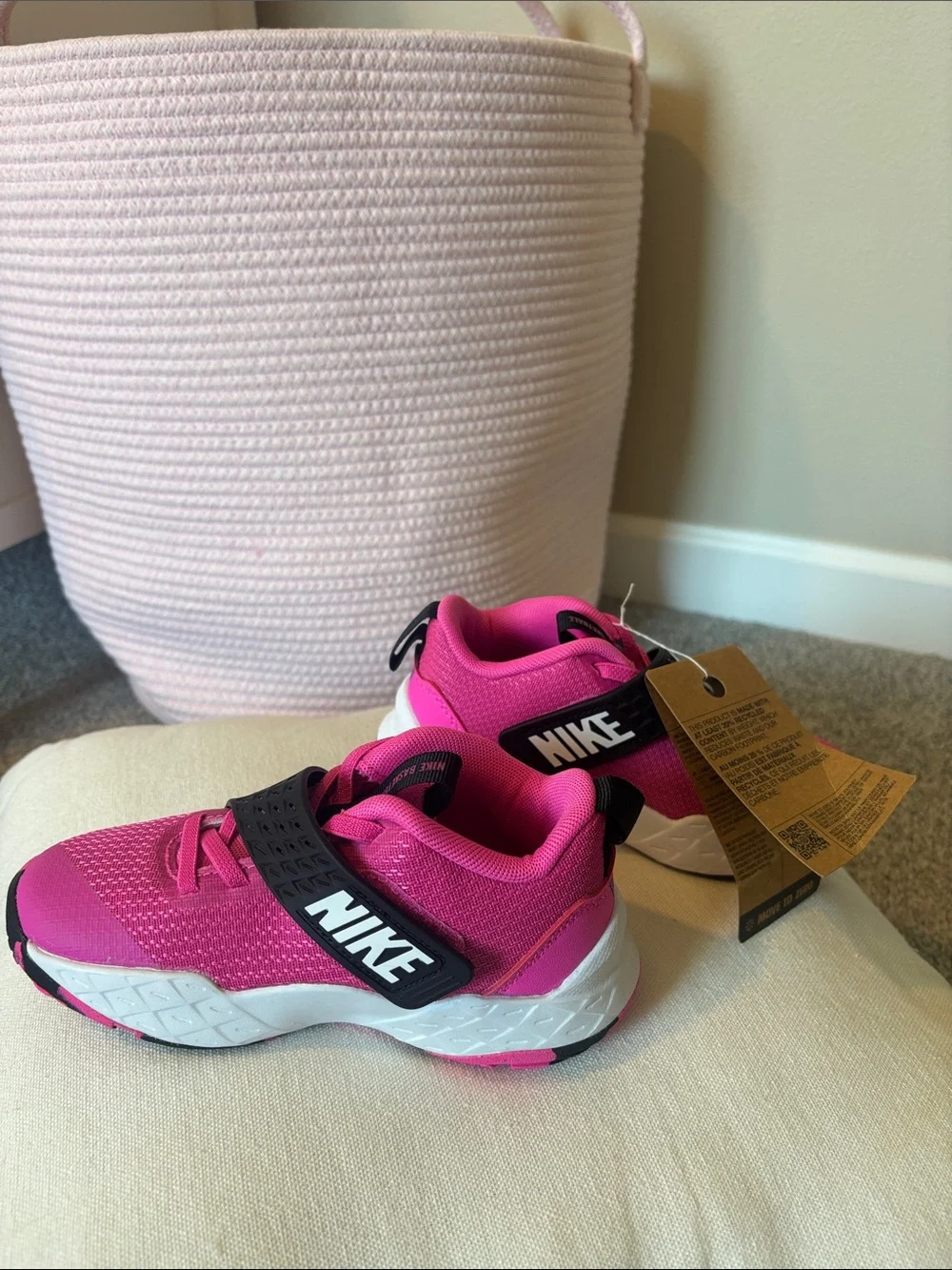 NWT Nike Kids Hot Pink and Black Athletic Sneakers